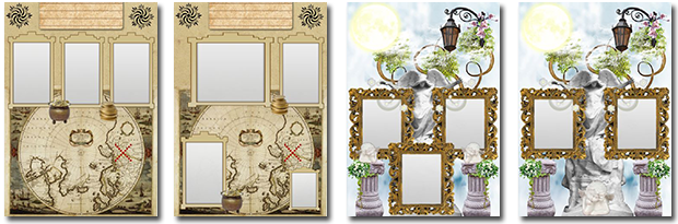 Vintage collage templates